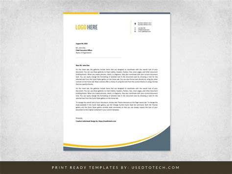 create letterhead in word.